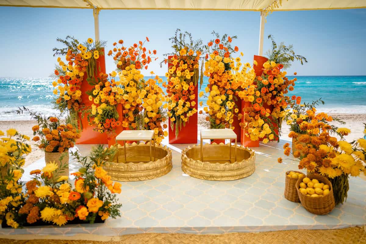 Cancun Marriott All Inclusive Resort Indian Wedding Haldi PTaufiq