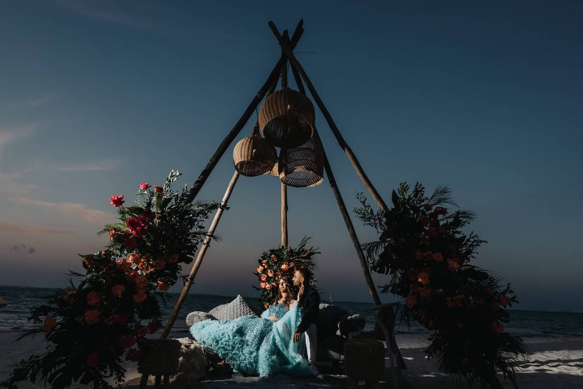 Indian Wedding Couple Garza Blanca Cancun PTaufiq Photography