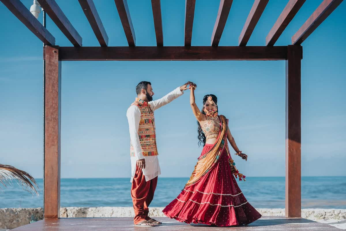 Indian Wedding Generations Riviera Maya Resort Couple First look P.Taufiq 2