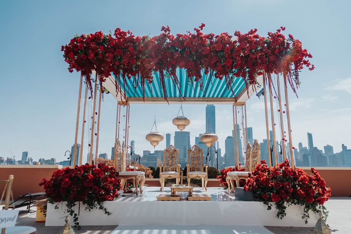 Indian Wedding Hyatt Regency Jersey City Mandap Decor P.Taufiq