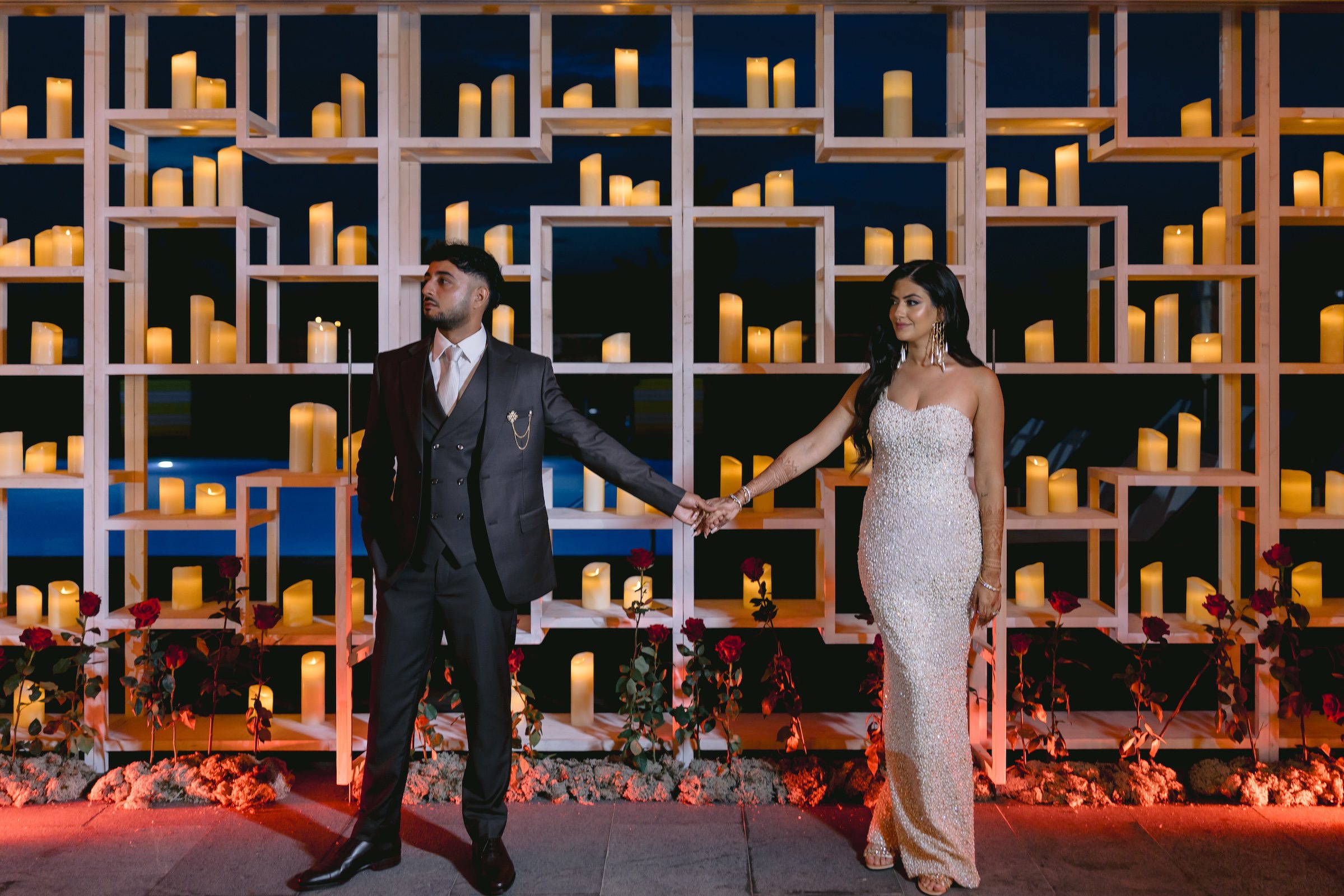 Indian Wedding Le Meridien Ra Beach Hotel Spa Reception shoot P.Taufiq 