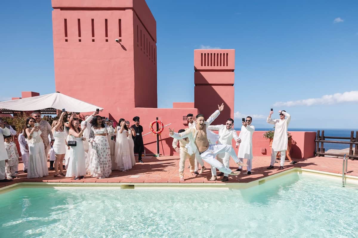 Indian Wedding Ritz Carlton Abama Spain Drone Haldi Rituals