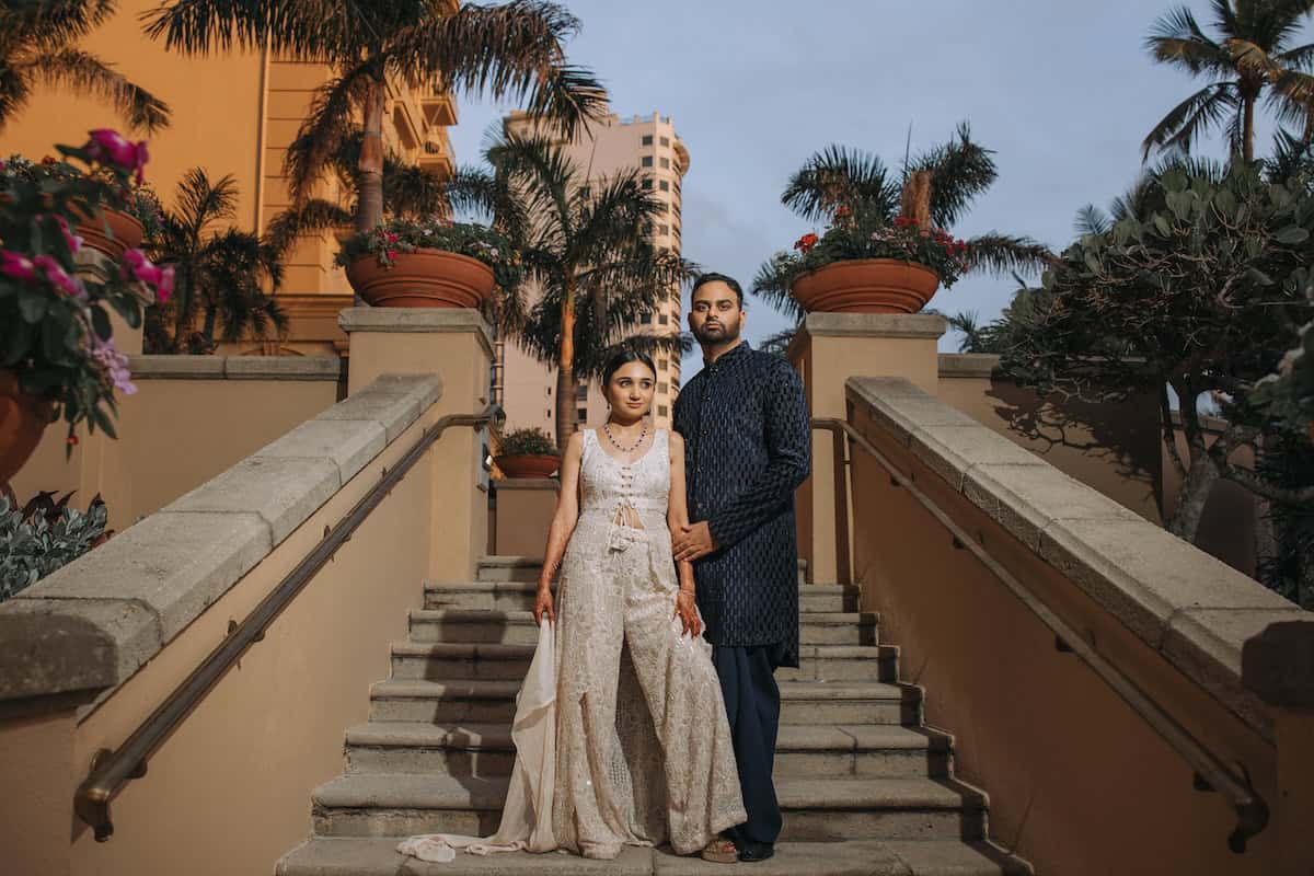 Indian Wedding Ritz Carlton Naples Florida Couple Pre Shoot Ptaufiq