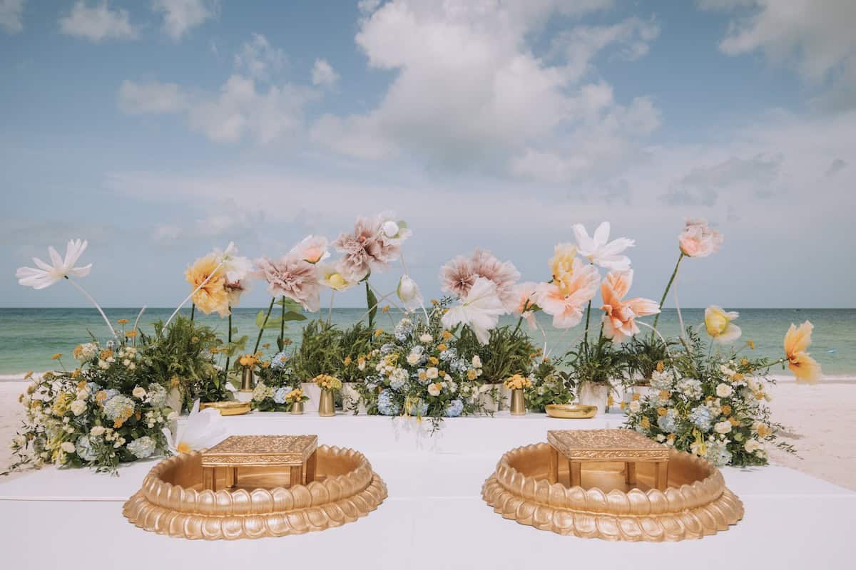 Indian Wedding Ritz Carlton Naples Florida Haldi Stage Ptaufiq