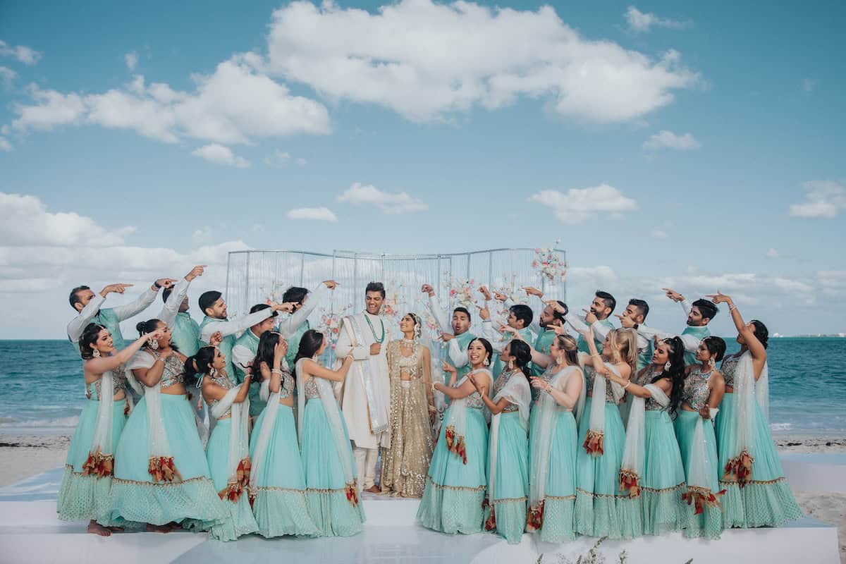Indian Wedding TRS Coral Hotel Cancun BridesMaids and Groomsmen P.Taufiq 2