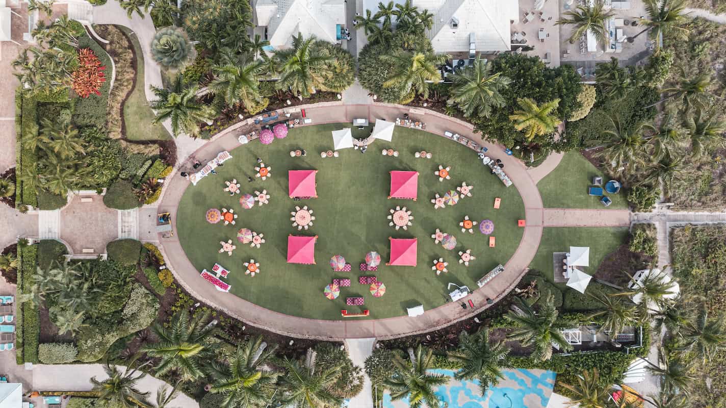 Indian Wedding The Ritz Carlton Key Biscayne Drone View P.Taufiq
