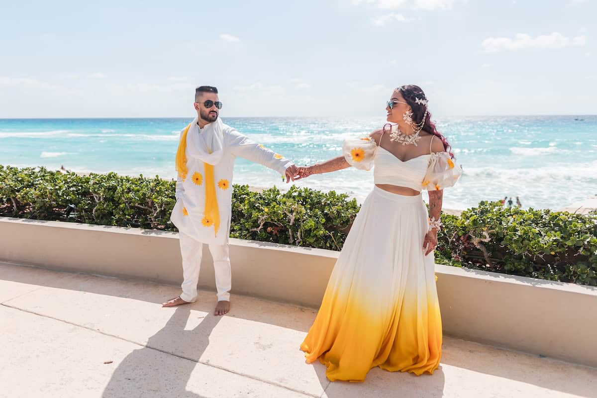 Indian Wedding at Hard Rock Hotel Cancun Haldi Shoot