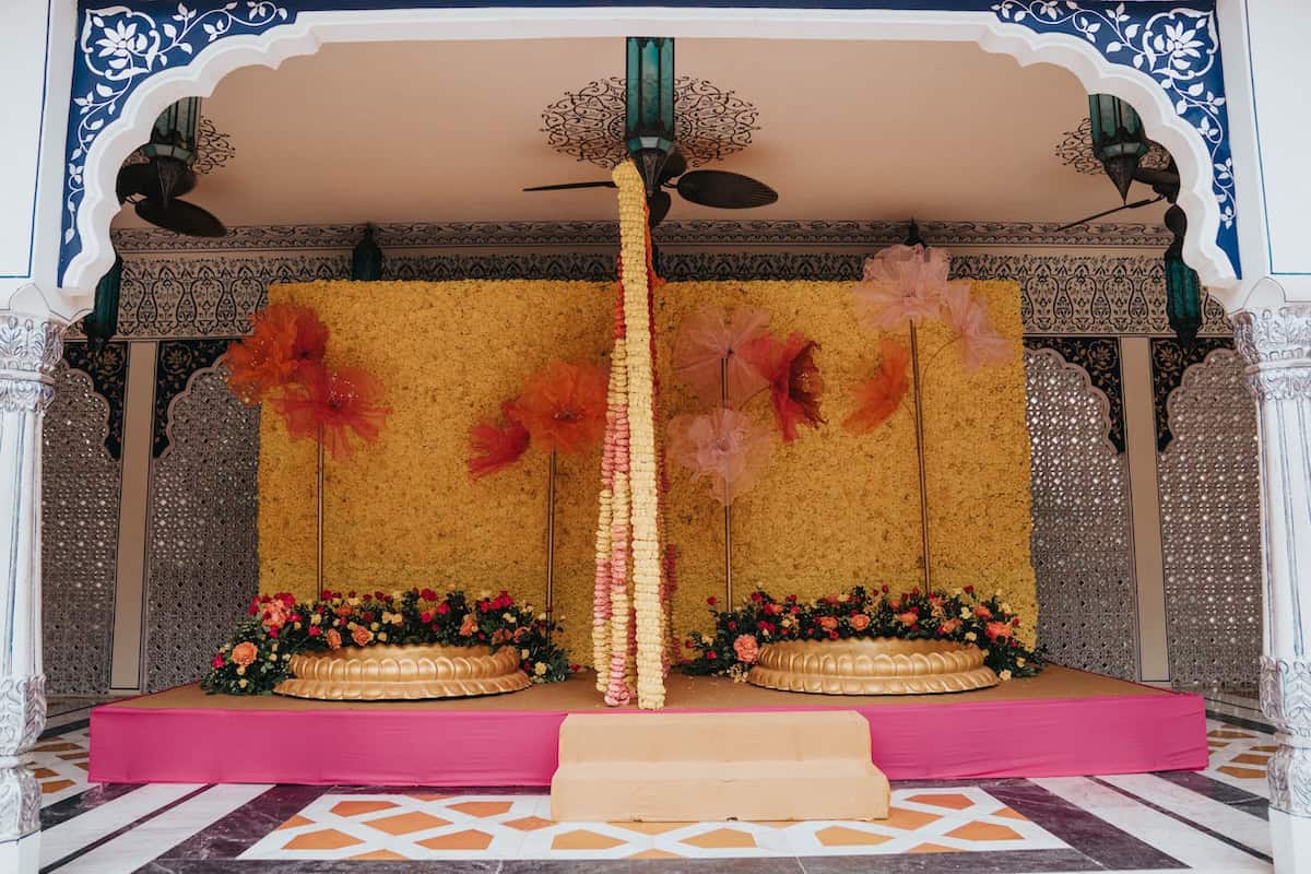 Luxury Indian Wedding The Leela Palace Jaipur Haldi Decor Shoot P.taufiq