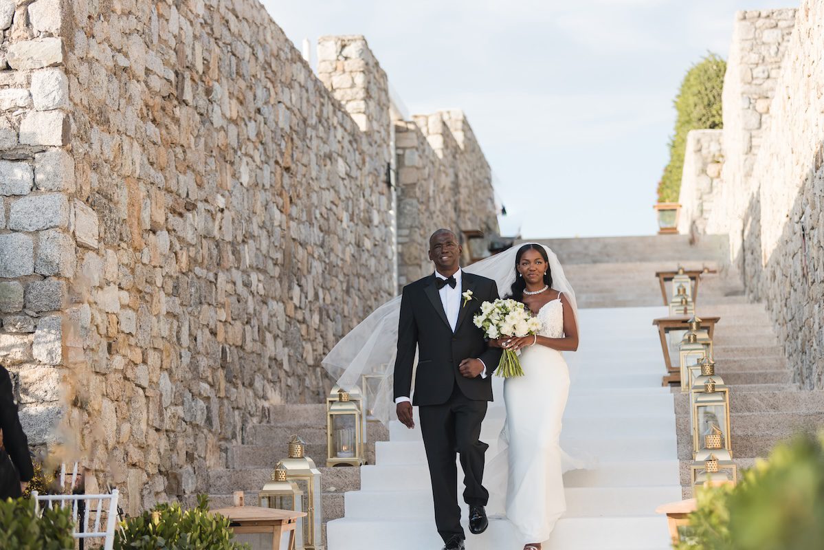 Luxury Wedding Venue Santa Marina a Luxury Collection Resort Mykonos Bride Entry P.Taufiq