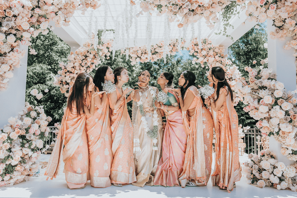 ptaufiq indian wedding cedar grove new jersey bridal party bridesmaids