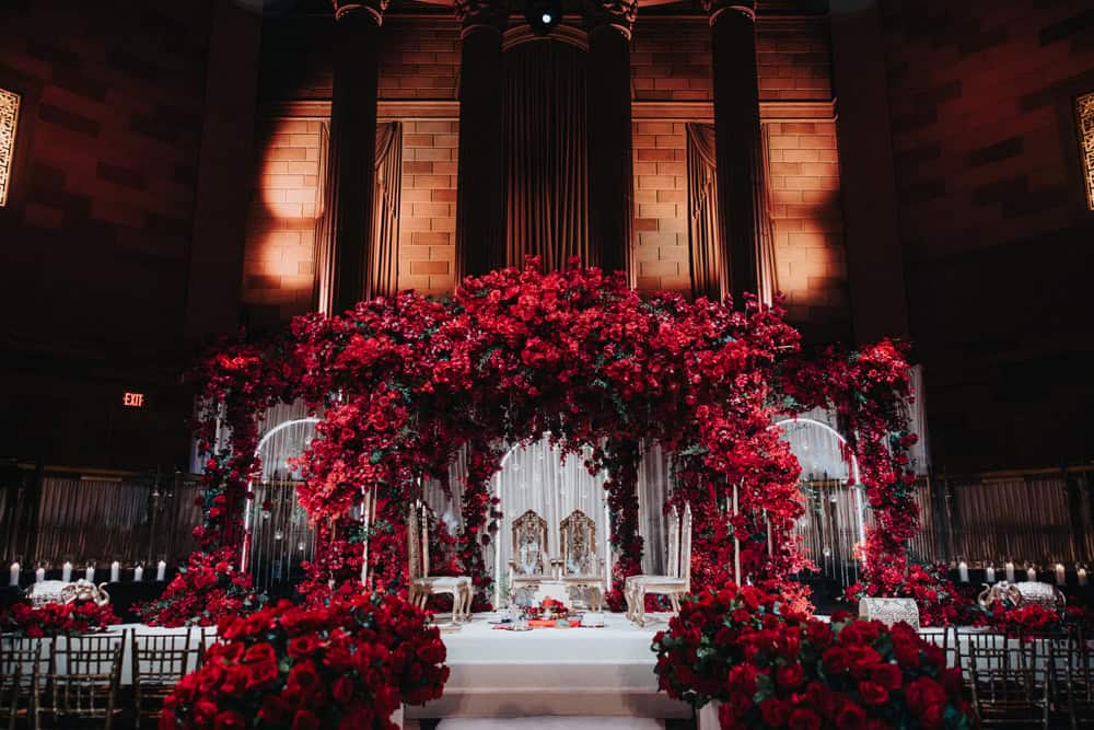 ptaufiq indian wedding gotham hall newyork mandap decor