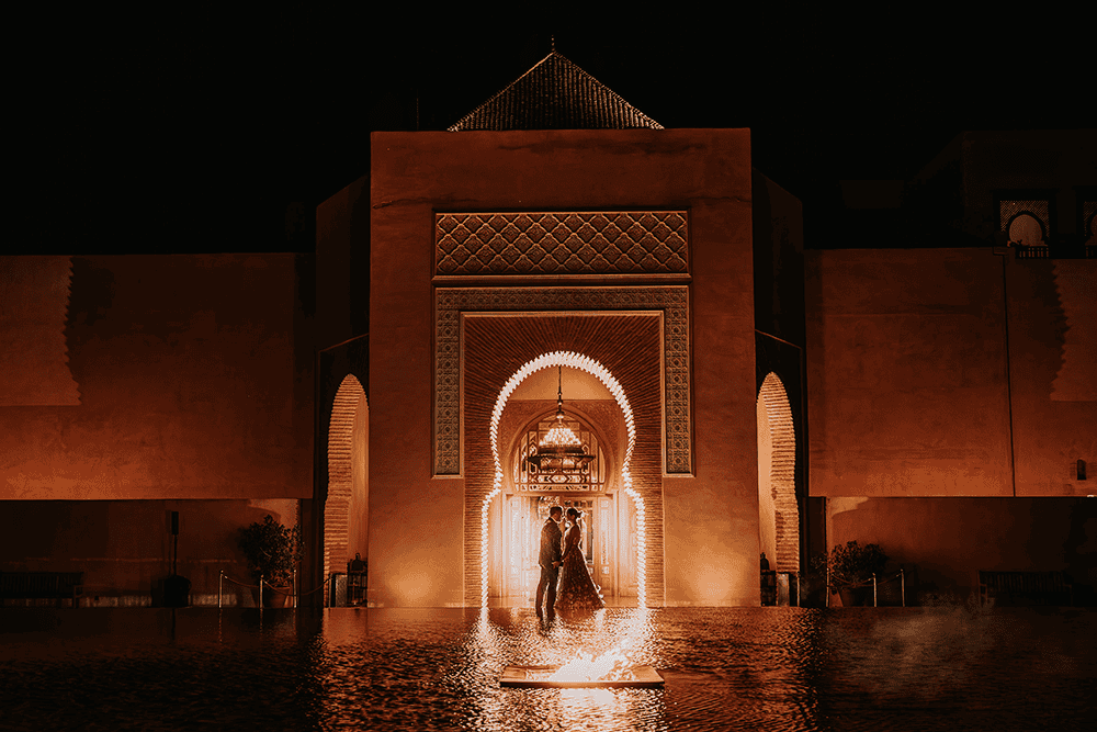 ptaufiq indian wedding grand canal the oberoi marrakech morocco couple portrait