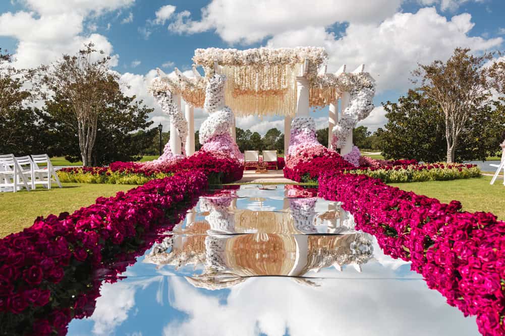 ptaufiq indian wedding ritz carlton orlando Florida mandap decor