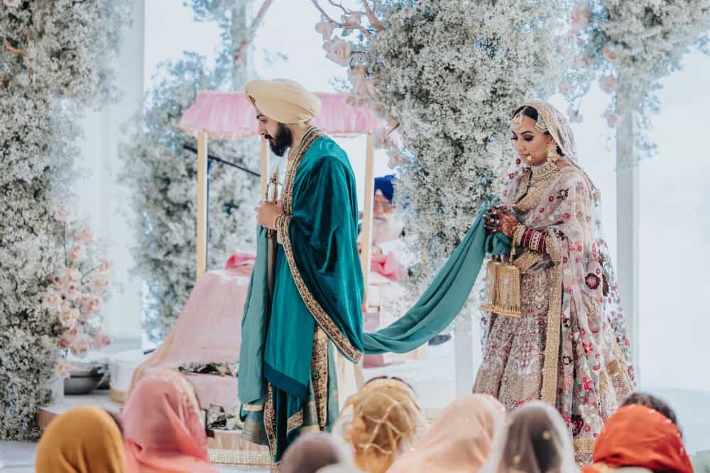 punjabi wedding ceremony anand karaj ceremony ptaufiq photography