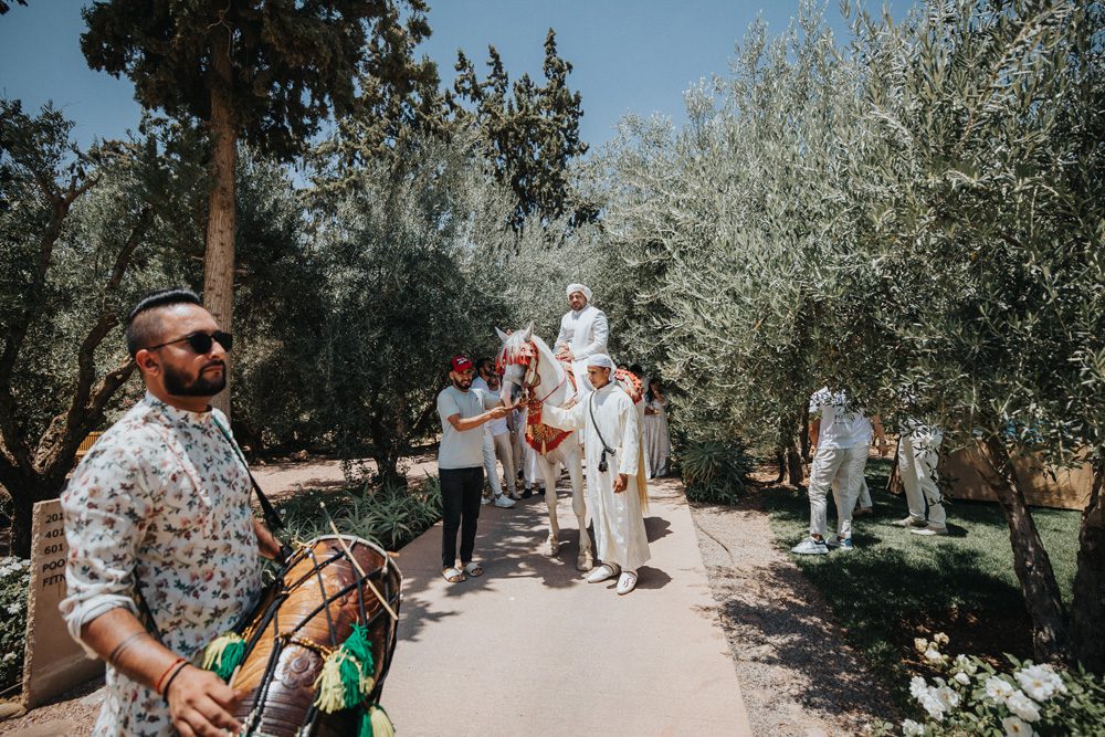Grand Canal The Oberoi Marrakech Morocco Indian Wedding Ptaufiq Photography Baraat 5