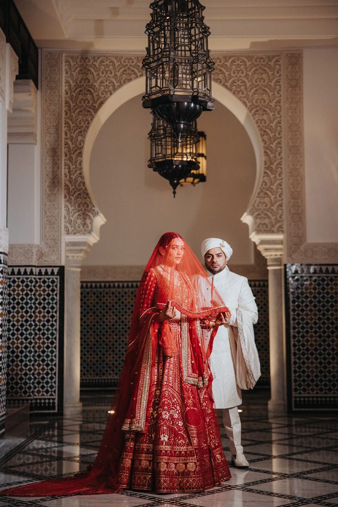 Grand Canal The Oberoi Marrakech Morocco Indian Wedding Ptaufiq Photography First Look 1
