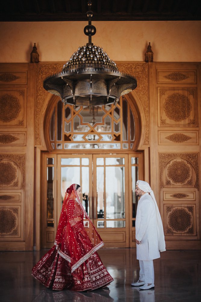 Grand Canal The Oberoi Marrakech Morocco Indian Wedding Ptaufiq Photography First Look 3
