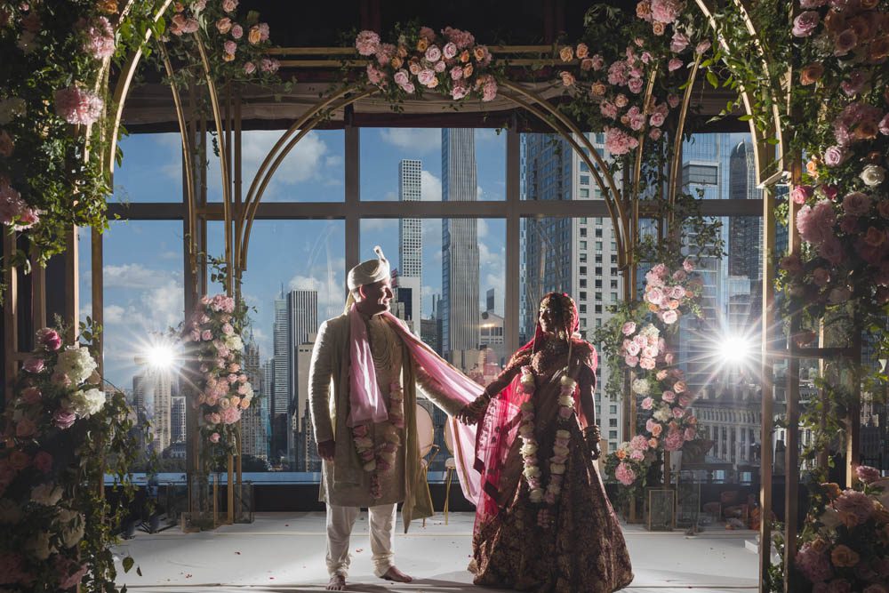 Indian Wedding Couples Portrait Mandarin Oriental New York 5