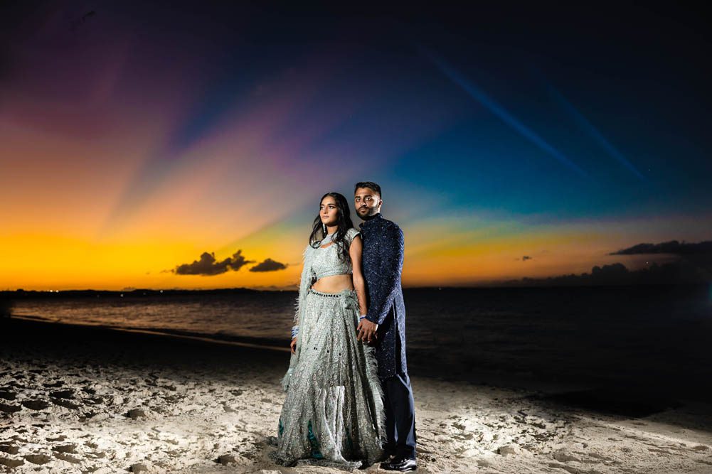 Indian Wedding Couples Portrait Turks and Caicos Islands 1