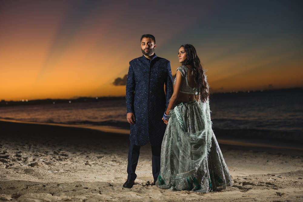 Indian Wedding Couples Portrait Turks and Caicos Islands 6