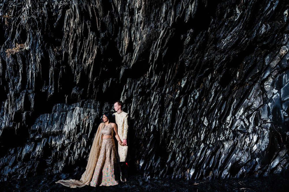 Indian Wedding Engagement Shoot Iceland Reynisfjara Beach 1