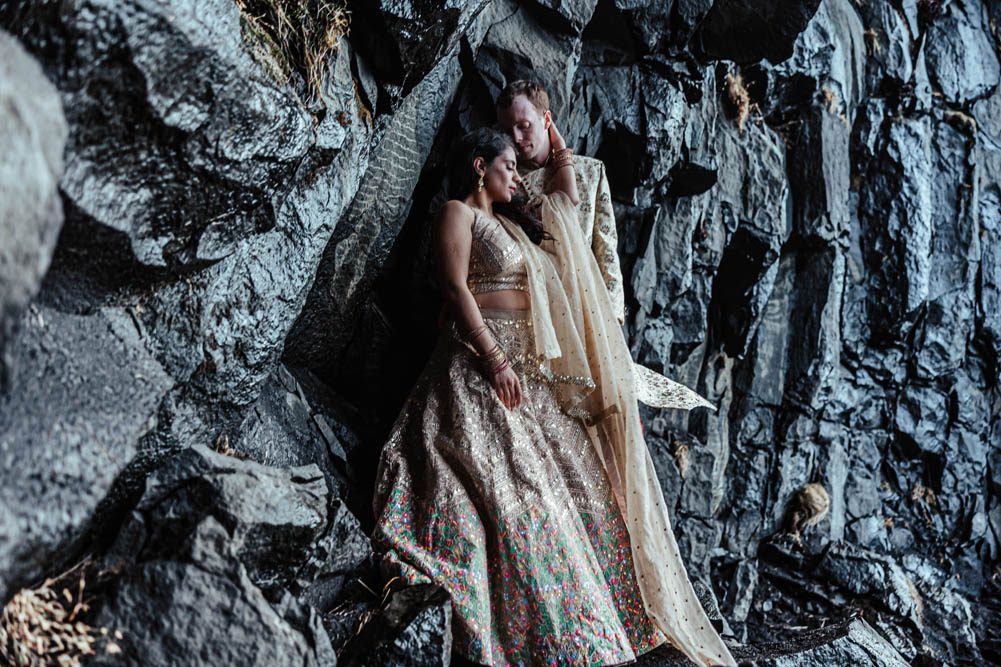 Indian Wedding Engagement Shoot Iceland Reynisfjara Beach 2