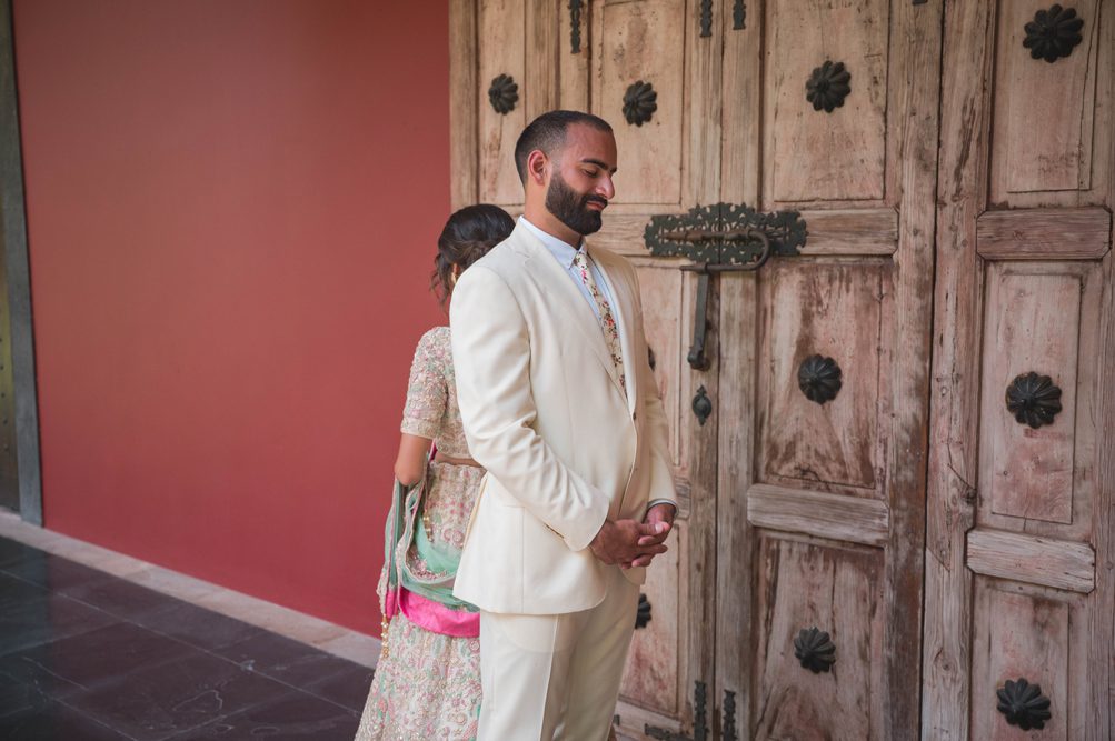 Indian Wedding First Look Banyan Tree Mayakoba7