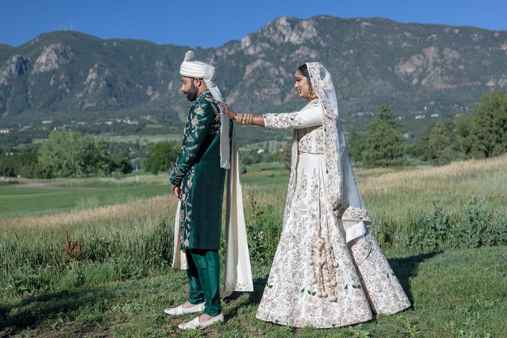 Indian Wedding First Look Cheyenne Mountain Colorado Springs4