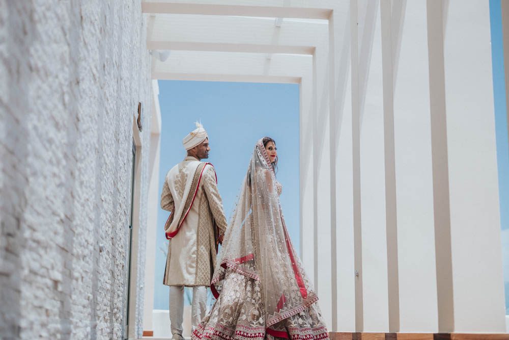 Indian Wedding First Look Garza Blanca Cancun 1