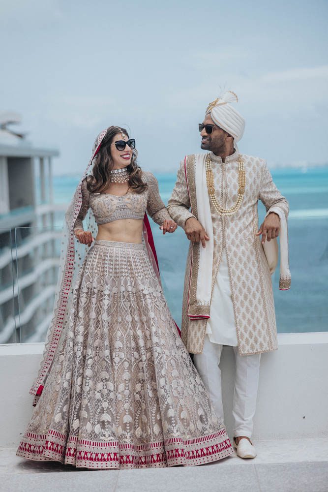 Indian Wedding First Look Garza Blanca Cancun 2