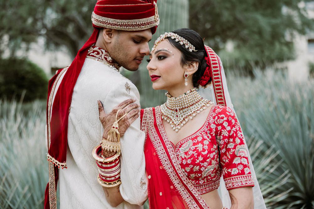 Indian Wedding First Look JW Marriott Desert Ridge 10
