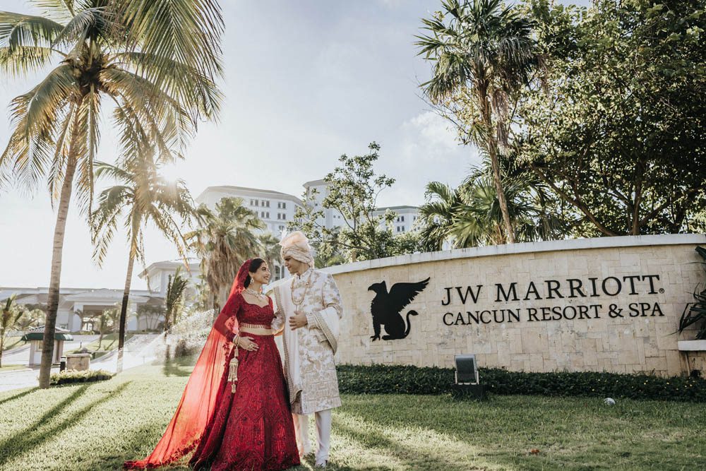 Indian Wedding First Look JW Marriott Resort Cancun 11 1