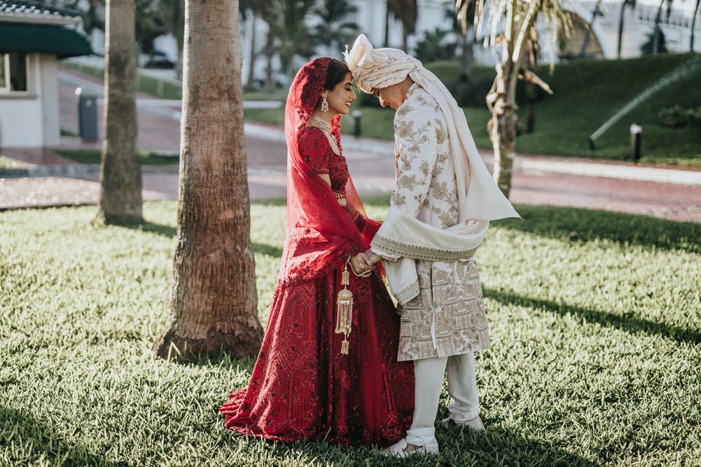 Indian Wedding First Look JW Marriott Resort Cancun 9