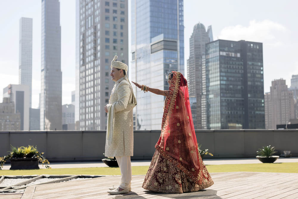 Indian Wedding First Look Mandarin Oriental New York 6