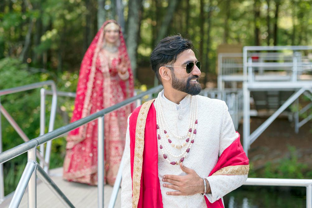Indian Wedding First Look Sudbury Massachusetts 6