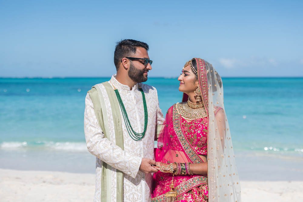 Indian Wedding First Look Turks and Caicos Islands 1