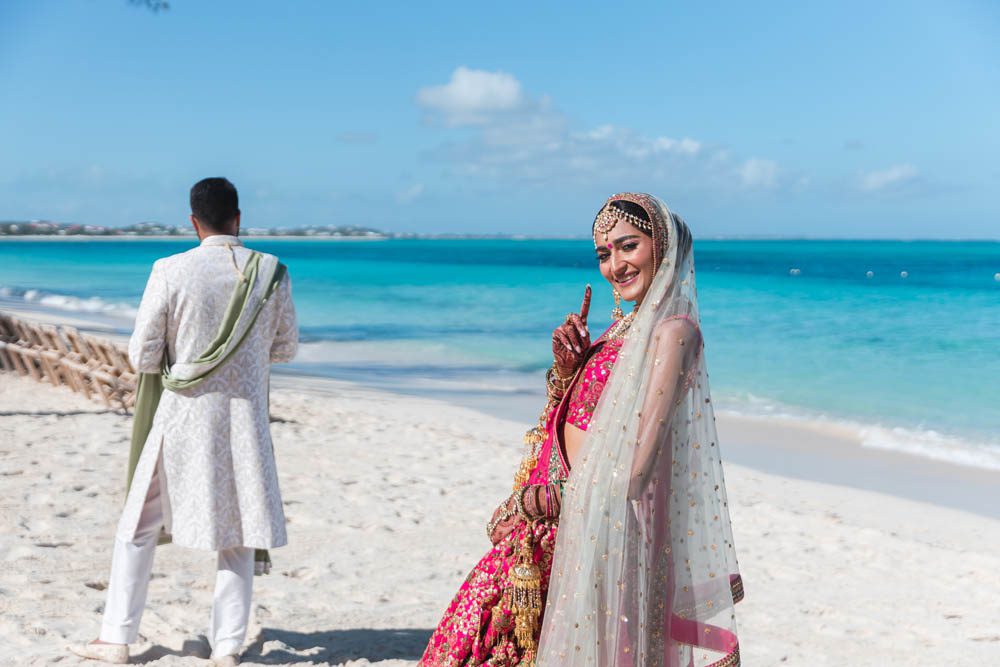 Indian Wedding First Look Turks and Caicos Islands 6