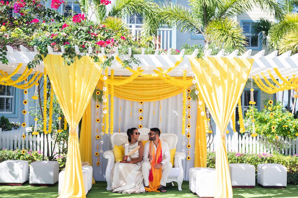 Indian Wedding Haldi Providenciales Turks and Caicos Islands 11