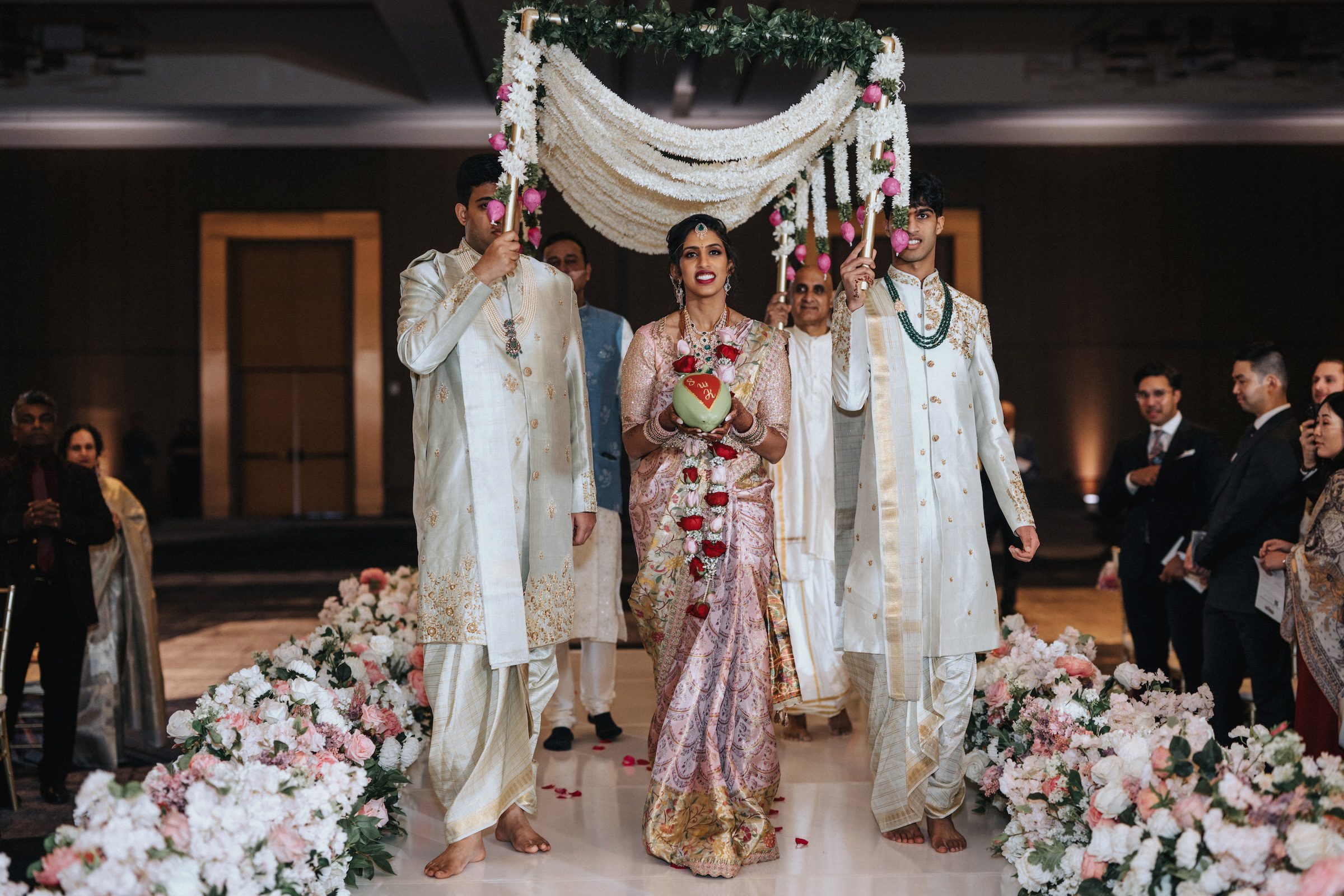 Indian Wedding Omni Boston Hotel at the Seaport bride entry P.Taufiq