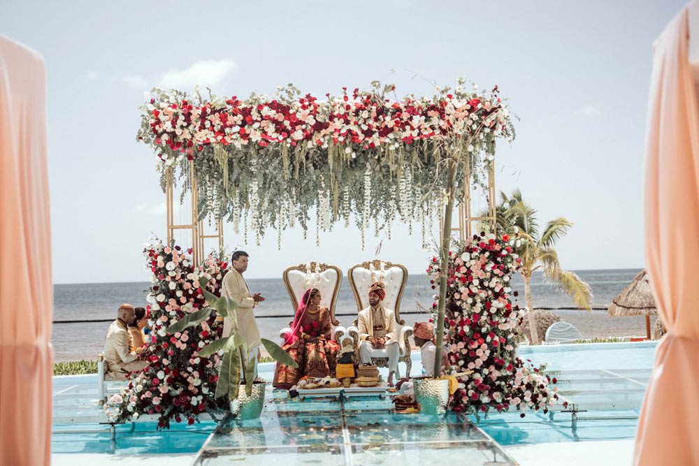 Indian Wedding Photography Ceremony Boston Ptaufiq Dreams Natura Resort Cancun 4