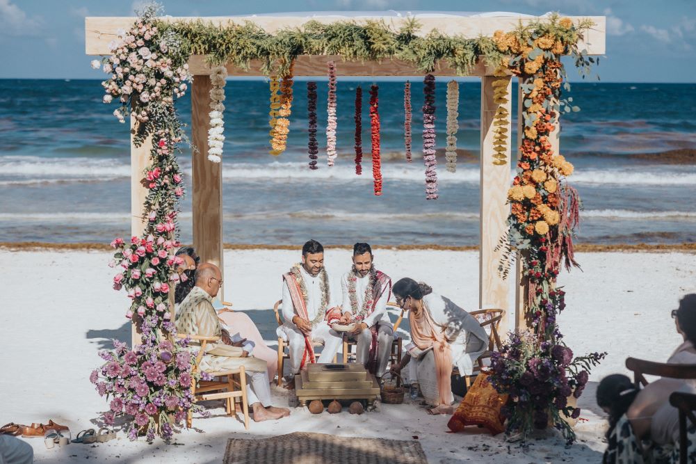 Indian Wedding Photography Ceremony Ptaufiq Destination Tulum Mexico 11