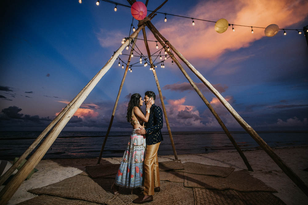 Indian Wedding Photography Couples Portrait Boston Ptaufiq Dreams Natura Resort Cancun 13