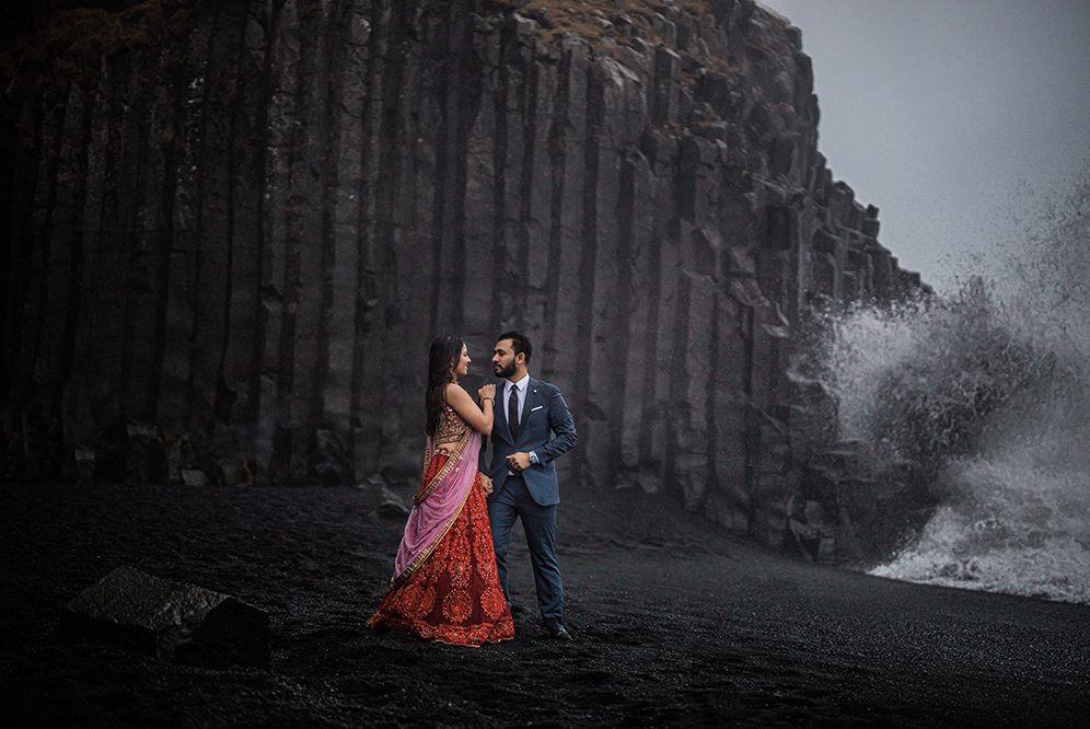 Indian Wedding Photography Destination Wedding Iceland Reynisfjara Beach Engagement 8