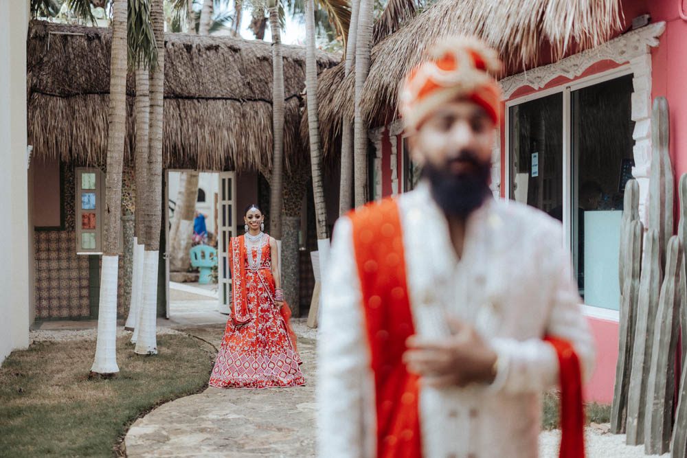 Indian Wedding Photography First Look Boston PTaufiq Generations Riviera Maya 2