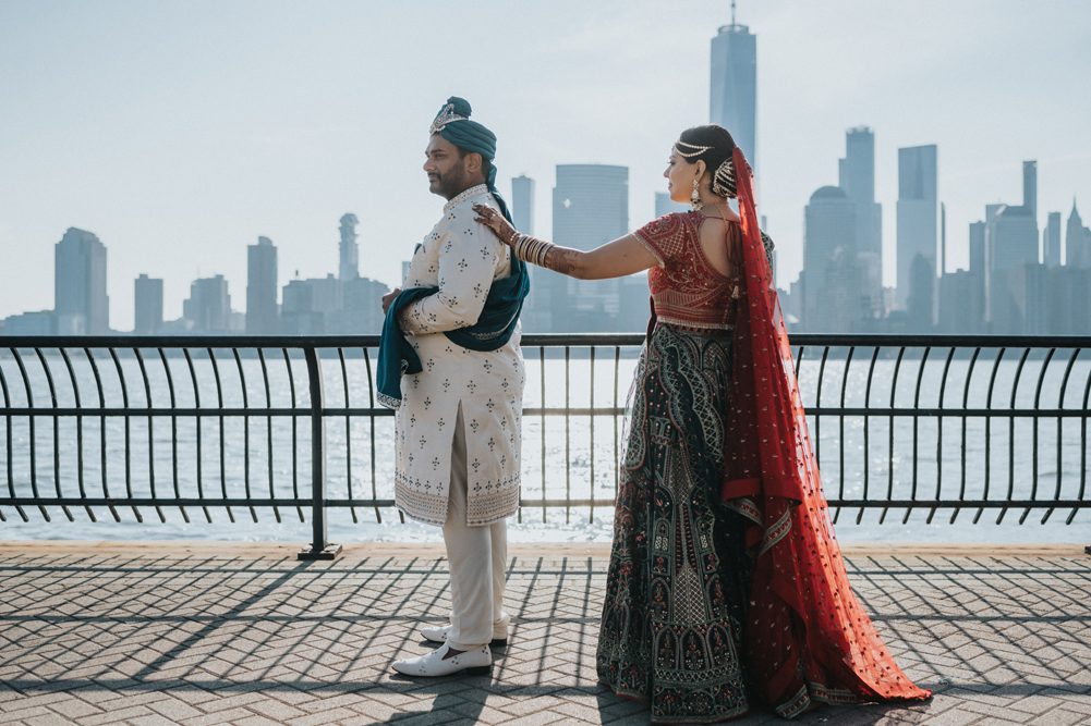 Indian Wedding Photography First Look Boston Ptaufiq Hyatt Regency Jersey City 2