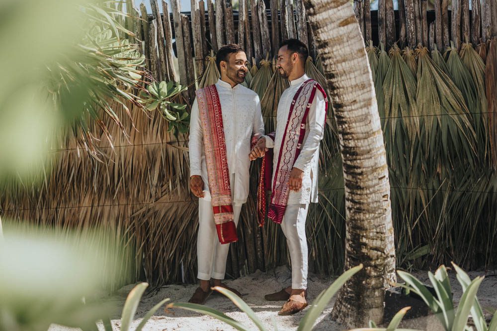 Indian Wedding Photography First Look Destination Tulum Mexico 2