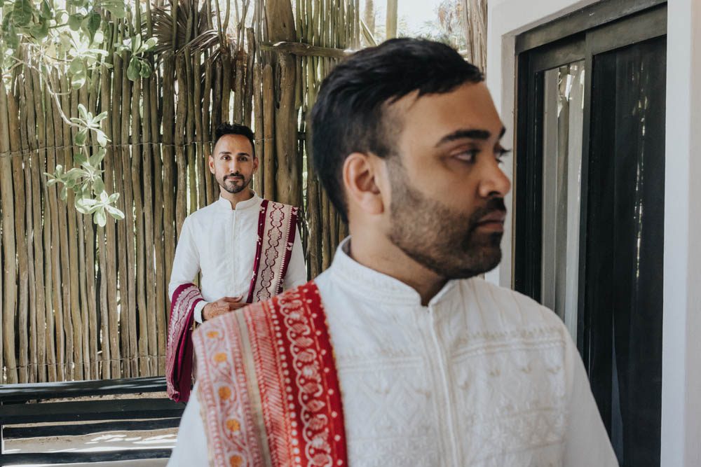 Indian Wedding Photography First Look Destination Tulum Mexico 4