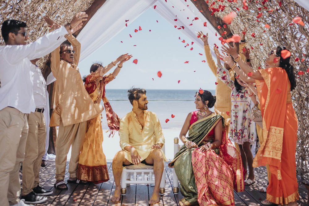 Indian Wedding Photography Haldi Boston Ptaufiq Dreams Natura Resort Cancun 1