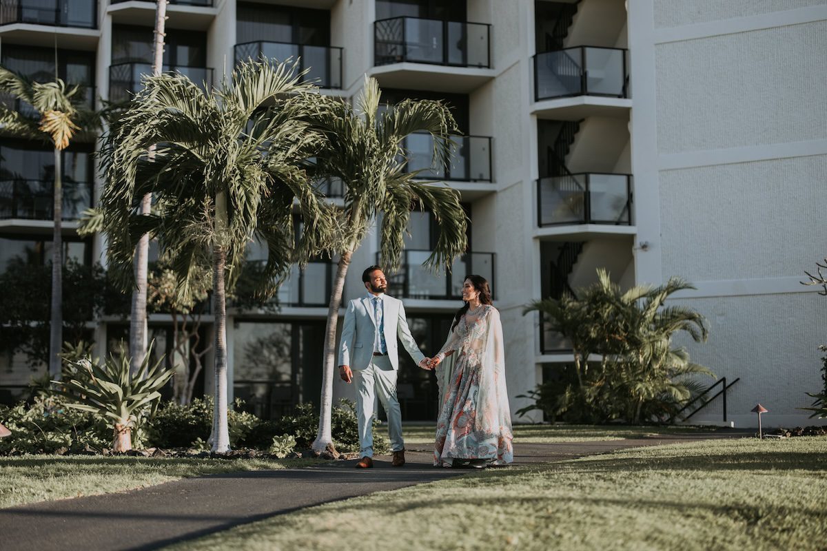 Indian Wedding Waikoloa Beach Marriott Resort Spa bride and groom P.taufiq
