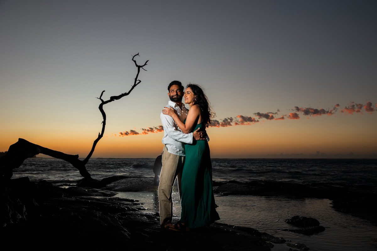 Indian Wedding Waikoloa Beach Marriott Resort Spa couple Potrait P.taufiq